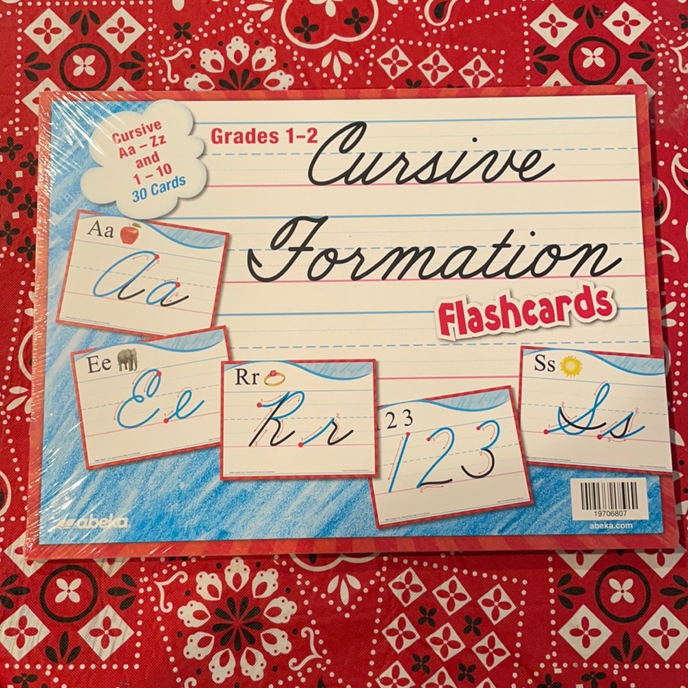 Abeka Cursive flashcards New in the rape.